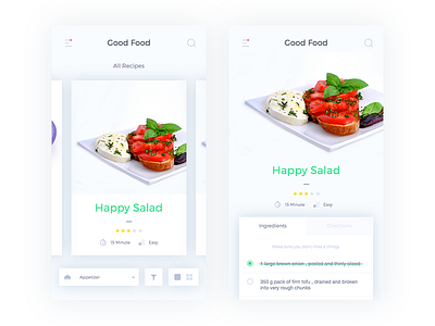 Recipe App apps card ios list mobile recipe ui ux