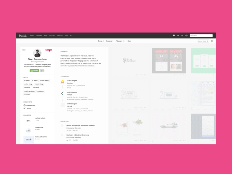 Dribbble "New" Feature 2