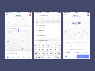 Online Transport UI careem clean gojek grab interaction lyft map transport uber ui design