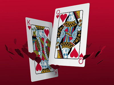 Casino Valentine's card cards casino hearts king playing poker queen valentines