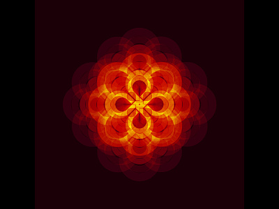 Geometric Experiment abstract blending fire geometry layering mandala rotation sacred