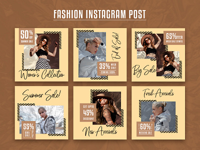 Fashion Instagram Post branding collections design discount fashion fashion brand instagram post mega sale minimal models offer sale summer
