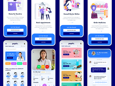 Peptic : Medical Mobile App UI Kit