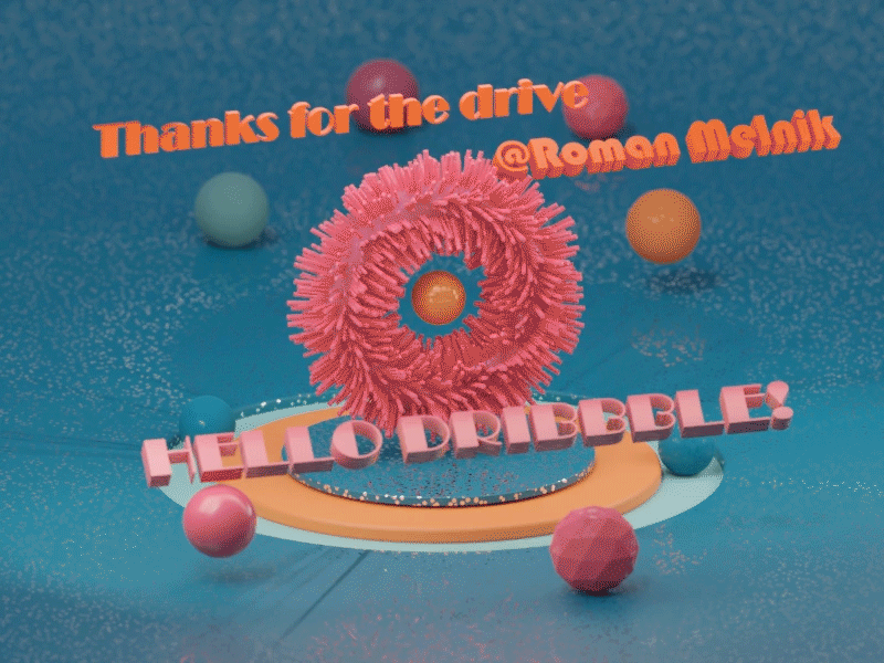 Hello Dribbble, thanks @RomaMelnik 3d 3d animation 3d art animated gif animation art blender blender 3d blender3dart hello dribbble smooth