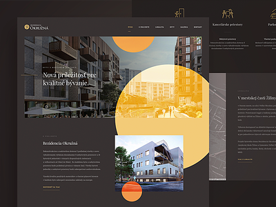 Residence Okruzna design developer home page landing luxury ui web website