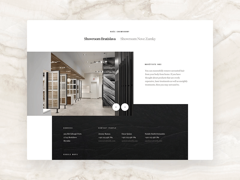 Contact page prototype clean contact luxury prototype simple stone web website