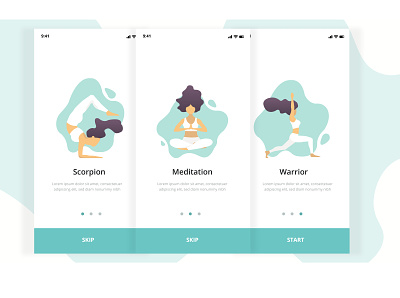 Yoga illustration mobaile app app flat illustration minimal ui vector web yoga