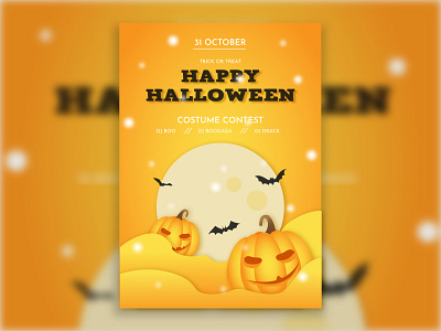 HALLOWEEN POSTER design flat flyer halloween illustration poster pumpkin typography ui vector web weekly warm up