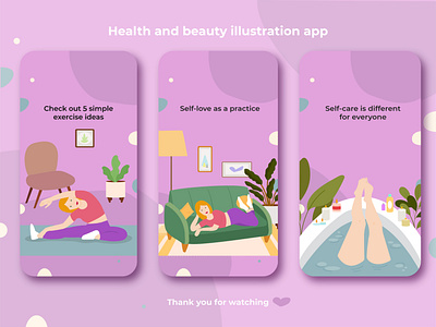 Health and beauty illustration app beauty caracter design flat health illustration lifestyle spa ui vector web