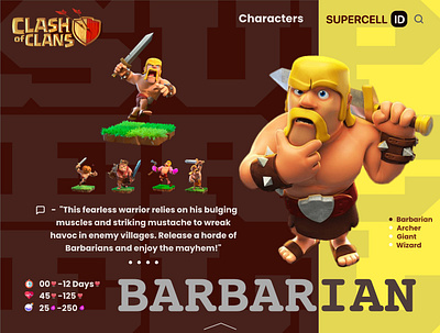 Clash Of Clans UI animation art design illustration lettering logo ui ux web website