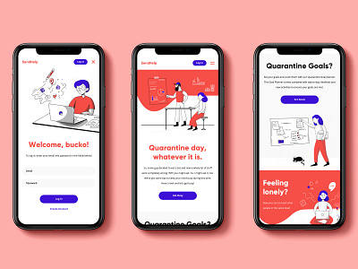 SendHelp Quarantine App app branding design illustration illustrator typography ui ux web website