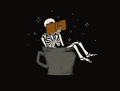 Sunday Morning Skeleton Illustration design graphic design illustration procreate