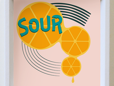 Inktober Day 11: Sour 2d airbrush black branding design digital painting illustration illustrator lemon lime logo photoshop sour typeface yellow