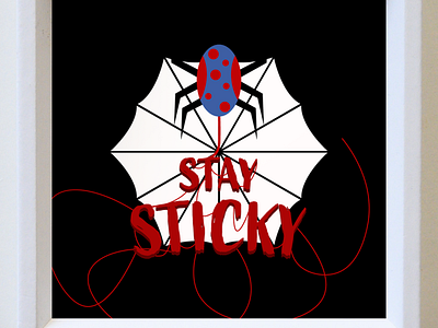 Inktober Day 12: Sticky airbrush black branding design digital painting graphic design illustration illustrator logo photoshop spiderman stay sticky vector