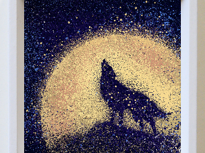 Inktober Day 18: Moon airbrush black branding design digital painting fun graphic design howl illustration inktober moon photoshop vector wolf