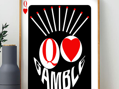 Inktober Day 31: Risk branding design digital painting gambling graphic design illustration inktober last day logo photoshop playing cards poker queen of hearts risk ui ux