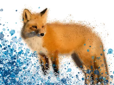 Abstract Red Fox abstract painting animation branding cute dog cute fox design digital painting dog illustration photoshop red fox