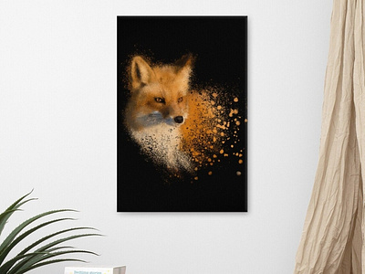 Abstract Red Fox Portrait