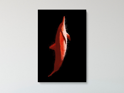 Red Dolphin design digital painting dolphin graphic art graphic painting illustration ocean photoshop print red dolphin
