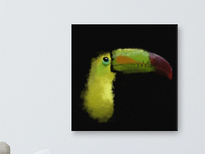 Toucan abstract painting animal art bird branding colorful design digital painting graphic design green illustration photoshop tennis ball toucan vibrant yellow