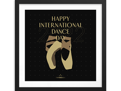 International Dance Day ballerina ballet black branding celebration champagne design digital painting gold graphic design illustration international dance day logo photoshop pointe sexy ui ux vector