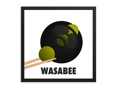 WasaBEE bee branding design digital painting graphic design green illustration japan logo photoshop ui ux vector wasabee wasabi