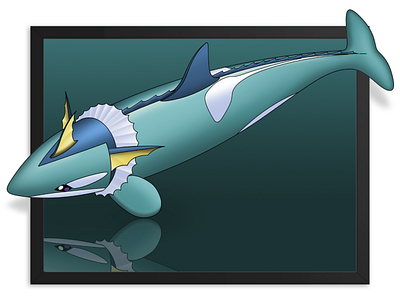 Vaporeorca animal blue digital painting illustration orca photoshop pokemon vaporeon