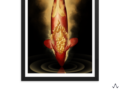 Flareorca digital painting eevee flames flareon illustration orca photoshop pokemon whale