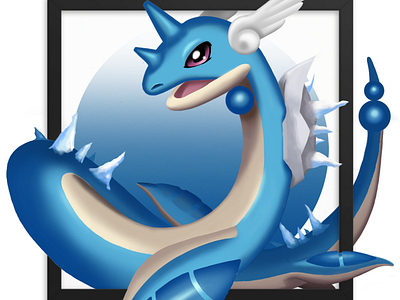 Megadrag Lapair blue digital painting dragon lapras photoshop pokemon