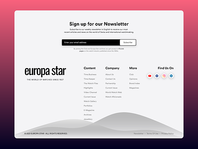 Footer Section: Europa star website
