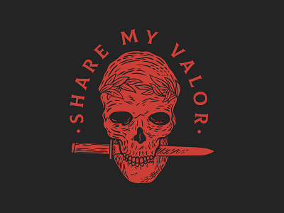 Share my Valor design illustration knife logo skull vector