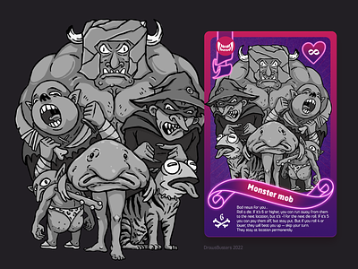 Monster mob card game cartoon character design graphic design illustration monster
