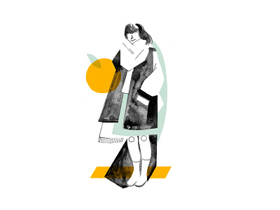Berlin IV collage editorial editorial illustration illustration orange scarf traditional art yellow