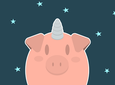 a cute piggycorn illustration pig piggy piggycorn unicorn
