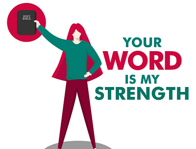 Your word is my strength bible christian christianity illustration jesus vector