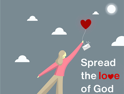 Spread the love of God animation bible christian christianity design illustration jesus logo typography vector
