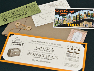 Vintage Travel Wedding Invite