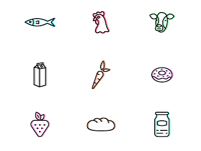 Food lineal icons design icon icondesign
