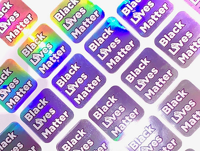 BLM Holographic Stickers black lives matter design illustration typography