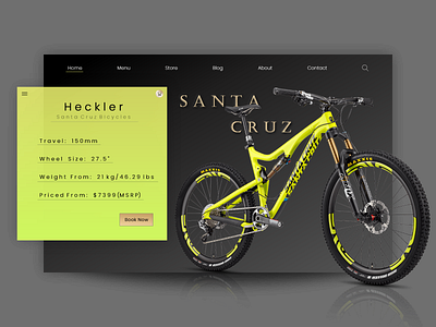 Santa Cruz Bicycles Landing Page (Daily UI :: 003) daily ui shots dailyui dailyui003 design ui ux websites