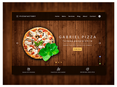 Pizza UI Landing Page Design design typogaphy ui ux webdesign websites