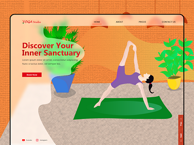 Yoga Landing Page design illustration ui ux vector webdesign websites yoga landing page