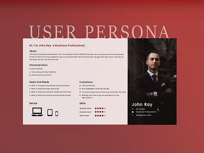 User Persona ui user story ux visual design