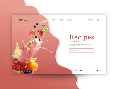 Food Recipe Website Landing Page design ui ux webdesign websites