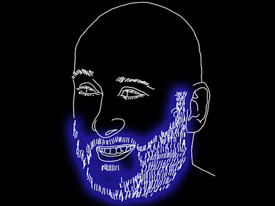 Neon Beard illustration vector