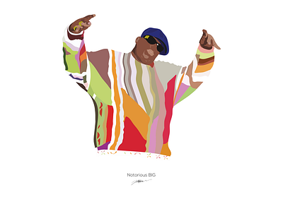 Biggie animation art branding design flat illustration illustrator minimal notorious big rappers vector