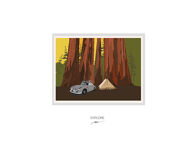 Sequoia animation art branding calm design flat illustration illustrator minimal national park sequoia vector