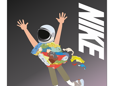 Space Hippie art design flat illustration illustrator minimal nike nike running nike shoes type vector