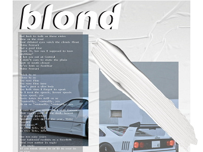 Blond - Frank Ocean art branding design ferrari frank ocean graphicdesign illustration logo minimal type typography vector