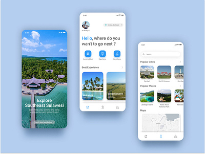 Explore Southeast Sulawesi adventure app tourism travel travel app ui ui design ux